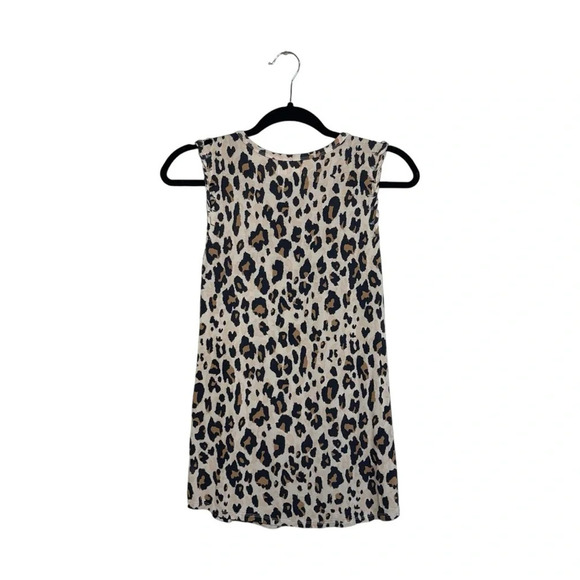 Maurices 24/7 Cream & Black Animal Print Braided Sleeve Tank Top Medium Women’s - Picture 5 of 10